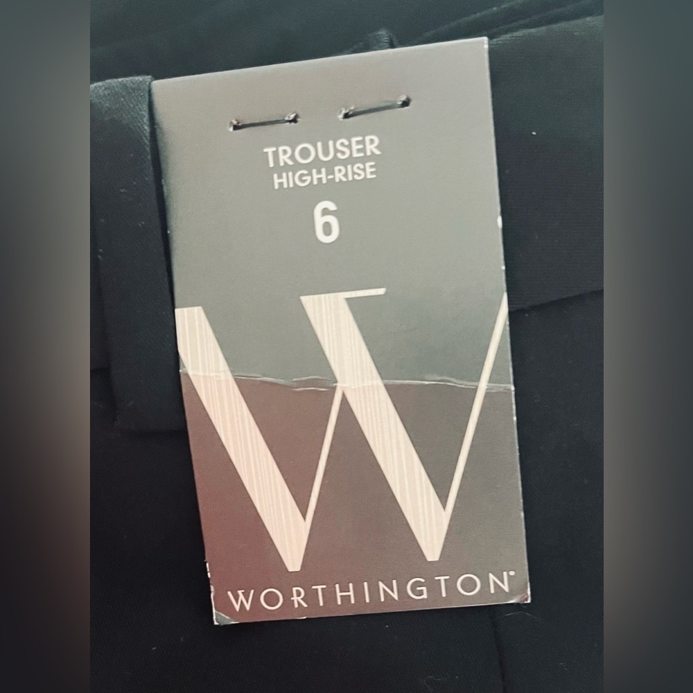 NWT Worthington High-Rise Straight Leg Classic Black Women's Pants, Size 6 - Picture 7 of 7